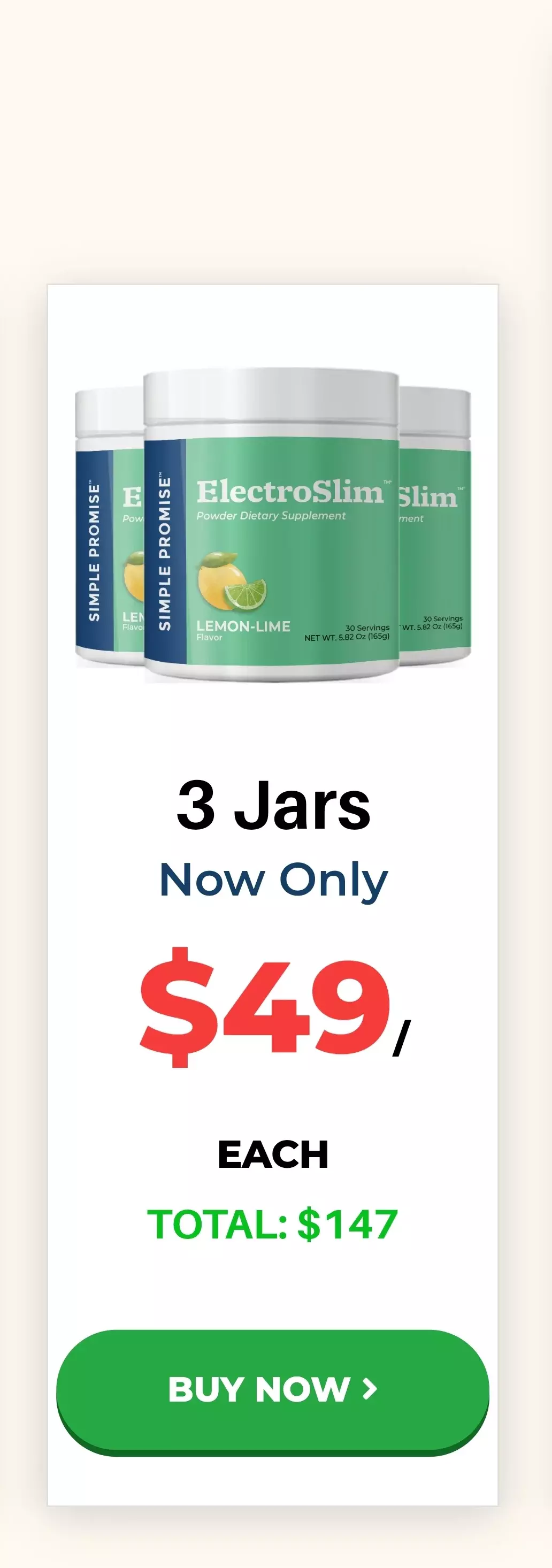 ElectroSlim™ 3 bottles pricing